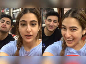 Sara Ali Khan shares a funny video with brother Ibrahim Ali Khan to wish  her fans 