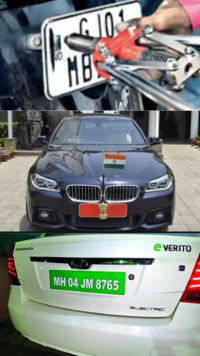Types of <i class="tbold">vehicle number plate</i>s in India and their meaning​