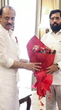 Ajit Pawar with Maharashtra CM Eknath Shinde