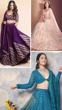<i class="tbold">monsoon wedding</i> style goals ft. Hina Khan's lehenga collection