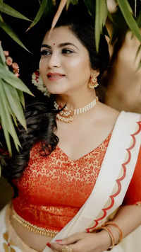​<i class="tbold">ankhitha vinod</i> stuns in traditional wear​