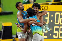 <i class="tbold">world athletics championships</i> 2023: Indian men's 4x400m relay team breaks Asian record, see pictures