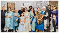 Shahid Kapoor and Mira Rajput pose for a perfect family photo with kids Misha and Zayn at Ruhaan-Manukriti's wedding