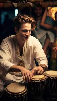 Robert Pattinson as tabla player