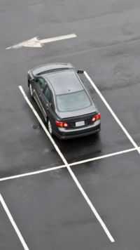 Park the car in an open space: