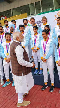 PM Modi praised their achievement and asked the athletes to promote drug-free India.​