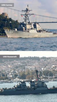 USS Carney and <i class="tbold">roosevelt</i>