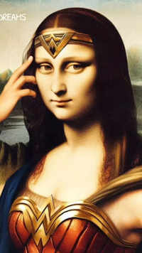 Mona Lisa as <i class="tbold">wonder woman</i>