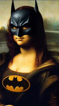 Mona Lisa as <i class="tbold">batman</i>