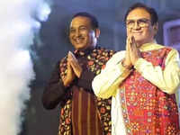 Taarak Mehta's iconic Jija-<i class="tbold">sala</i> Dilip Joshi and Mayur Vakani celebrate Navratri together