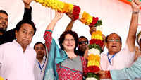 ​Congress general secretary Priyanka Gandhi Vadra in Damoh, Madhya pradesh