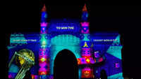 Mumbai's historic <i class="tbold">gateway of india</i> lit up