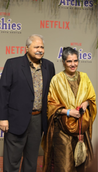 Satish Shah and his wife