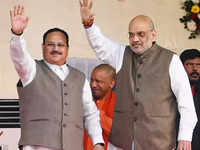Union ministers including <i class="tbold">home minister</i> Amit Shah attended the event