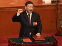 <i class="tbold">Xi Jinping</i> tightens grip; wins third term