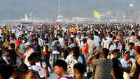 Crowd gather at Goa beach to welcome New Year