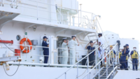 Traditional greetings for Japan <i class="tbold">coast guard</i> ship