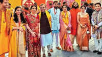 Reliance Industries chairman and MD Mukesh Ambani with <i class="tbold">family</i>