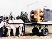 3. ISRO’s Apple Satellite was carried on a <i class="tbold">bullock</i> cart for a test