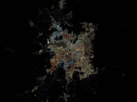 Night view of Santiago in <i class="tbold">chile</i>