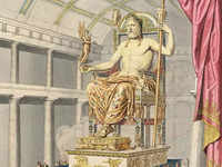 <i class="tbold">statue</i> of Zeus at Olympia