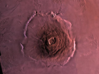 ​Olympus Mons -- largest volcano in <i class="tbold">solar system</i>