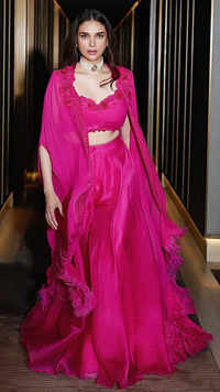 Take style inspiration from Aditi Rao Hydari’s pink chiffon lehenga for the wedding season