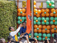 <i class="tbold">bjp president</i> celebrates foundation day in New Delhi