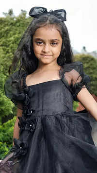 Chukki Taare's little star Mahitha looks adorable in a black dress