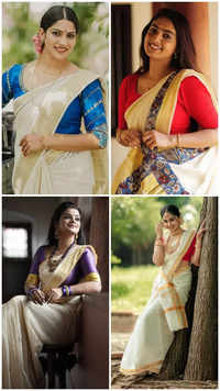 ​Vishu 2024: Best Kerala saree looks of <i class="tbold">malayalam tv</i> beauties​