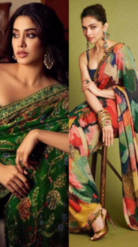 From Deepika Padukone to Janhvi Kapoor: Best Printed sari worn by <i class="tbold">bollywood diva</i>s