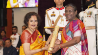 Vyjayantimala Bali receives <i class="tbold">padma</i> Vibhushan