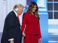 <i class="tbold">Donald Trump</i> and Melania Trump