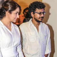 Tisca Chopra with a guest at the special screening of <i class="tbold">bollywood movie</i>