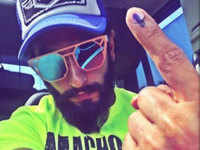Ranveer Singh casts his vote in style