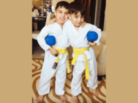 Pic: Celina Jaitly is proud of twins earning yellow belts in Karate
