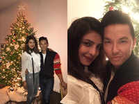 Priyanka Chopra and designer friend <i class="tbold">prabal gurung</i> get into the Christmas spirit