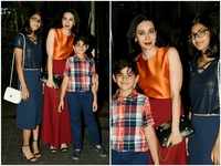 Pics: Karisma Kapoor is all party ready with kids Samaira and Kiaan Raj