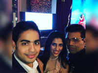 Pic: Karan Johar congratulates newly engaged couple Akash Ambani and <i class="tbold">shloka mehta</i>