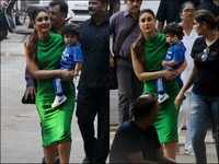 Taimur Ali Khan spotted along with mother Kareena Kapoor Khan at <i class="tbold">mehboob studios</i>