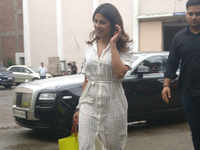 Priyanka Chopra is all smiles as she heads for the shooting of 'Bharat'