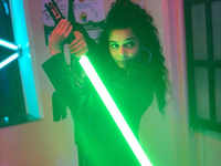 Mithila all ready for a combat with a lightsaber