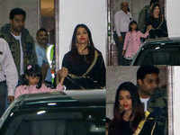 Photos: Aishwarya Rai Bachchan, Abhishek Bachchan return home with Aaradhya from Isha Ambani-Anand Piramal’s pre-wedding celebrations