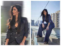 Photos: Katrina Kaif looks like a boss lady in her <i class="tbold">grey</i> pantsuit