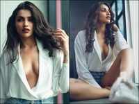 Akshara Gowda flaunts her top in an unbuttoned white shirt