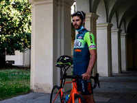 Professional Italian cyclist Umberto Marengo turns delivery man
