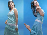 ​Sindhu Menon looks fabulous in sky blue A-Line dress