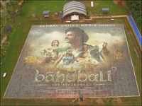 Baahubali breaks Guinness World Record for the largest poster of more than 50,000 sq ft.