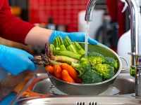 Stainless steel appliances in the kitchen