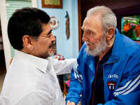 <i class="tbold">maradona</i> with Fidel Castro